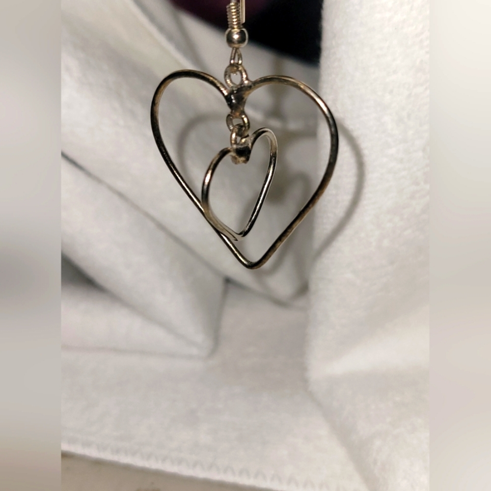 Vintage Double Heart Earrings
